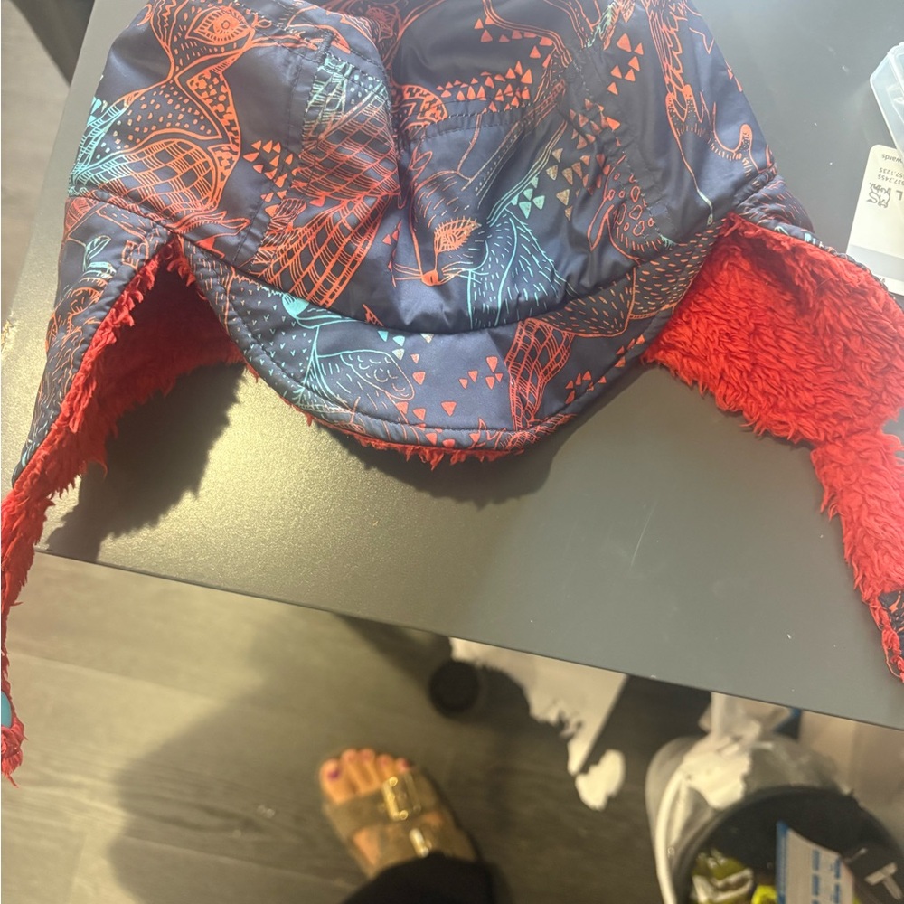 Patagonia Kids Print Hat - Red and Blue